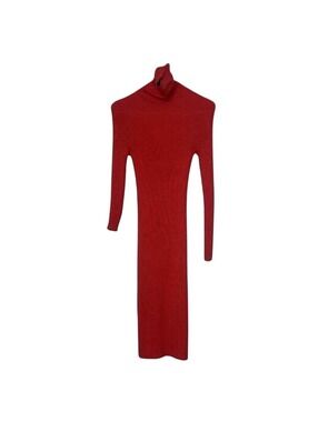 Orange Turtleneck Sweater Midi Dress – Large – NWT Manufacturer Sample #0274